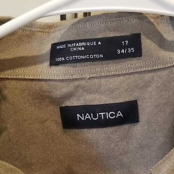 F16-Nautica: size 34/35 mens button long sleeve shirt - Picture 3 of 4